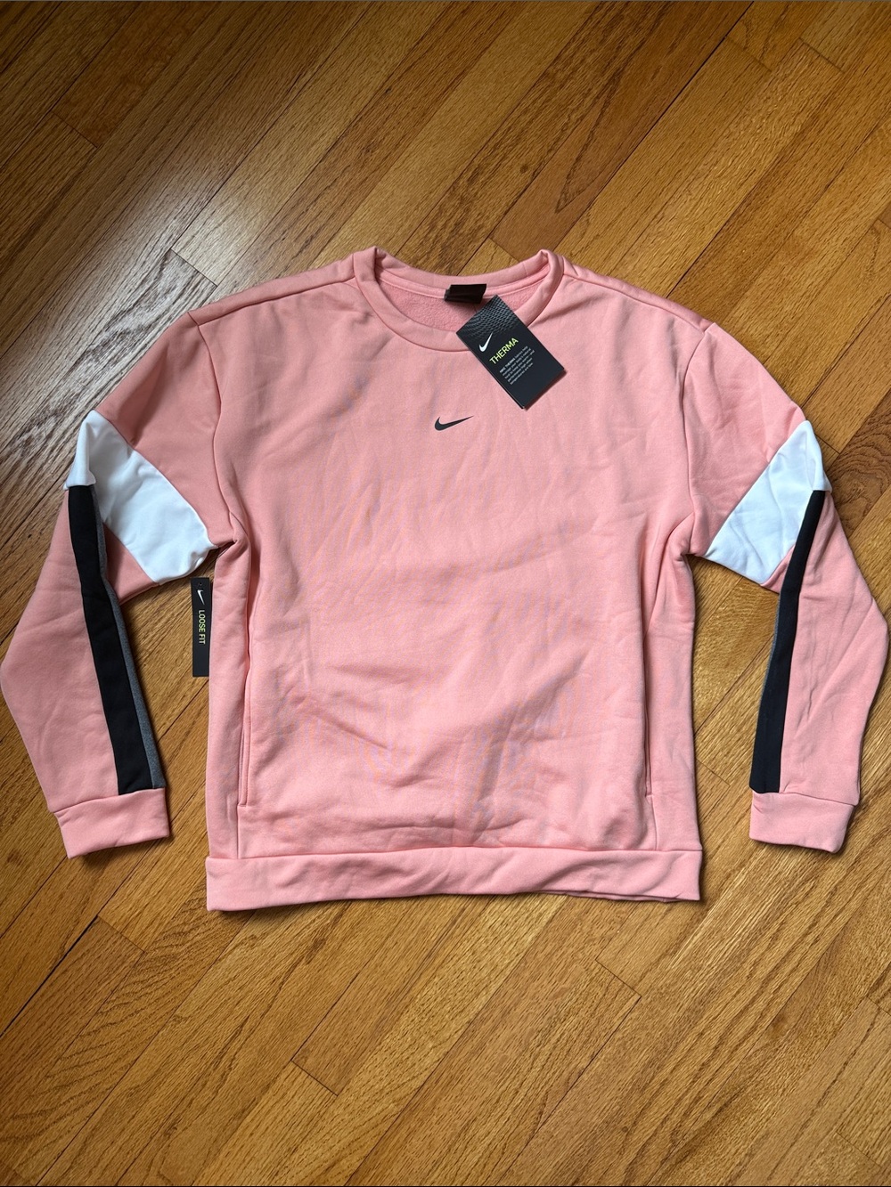 Nike Crewneck Sweatshirt with Black, White and Grey Sleeve Panels